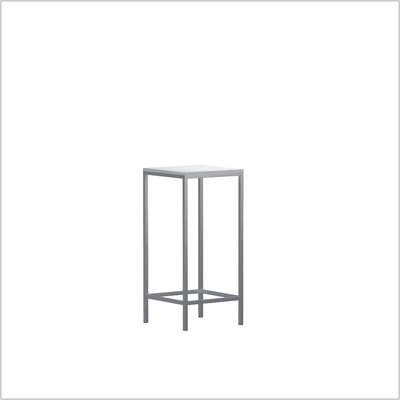 NewYork steel Stehtisch 50 x 50 weiß schraeg